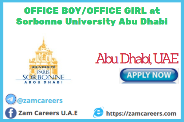 Office Boy -Office Girl at Sorbonne University Abu Dhabi 2022